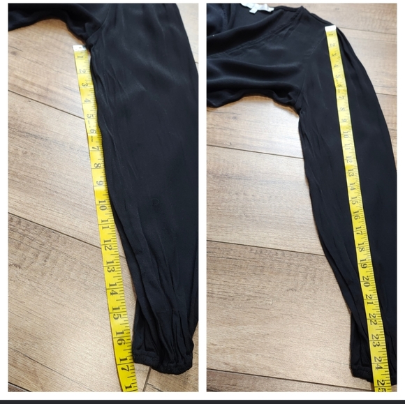 Lovers + Friends Women's Vision Long Sleeve Faux Wrap Bodysuit Black flowy S - Picture 15 of 16